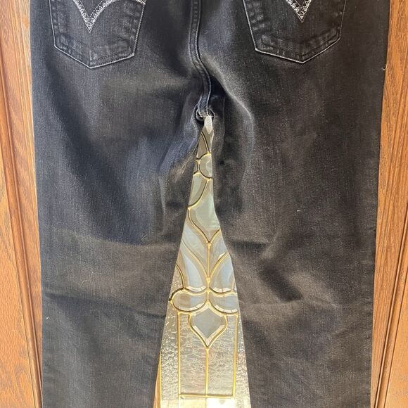 Levi's 505 Jeans Women's Size 10L Black Mid-Rise Straight Leg Denim 34" Inseam - Picture 10 of 15